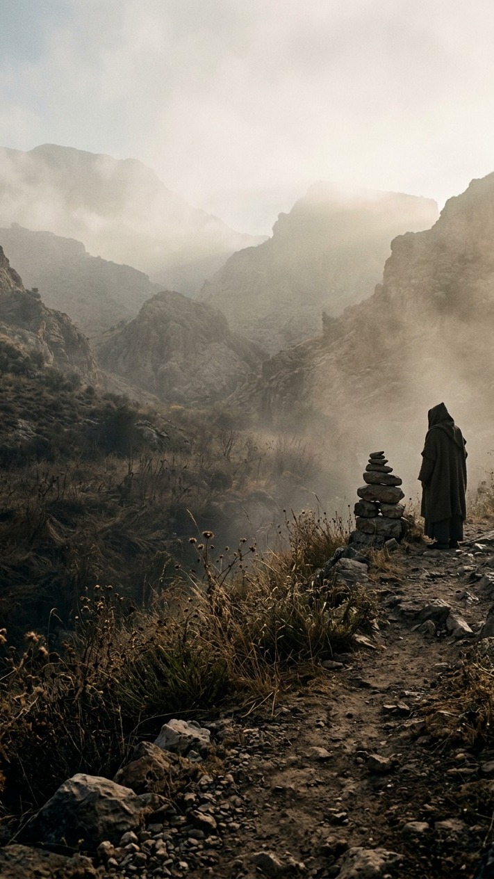 A wide valley at first light