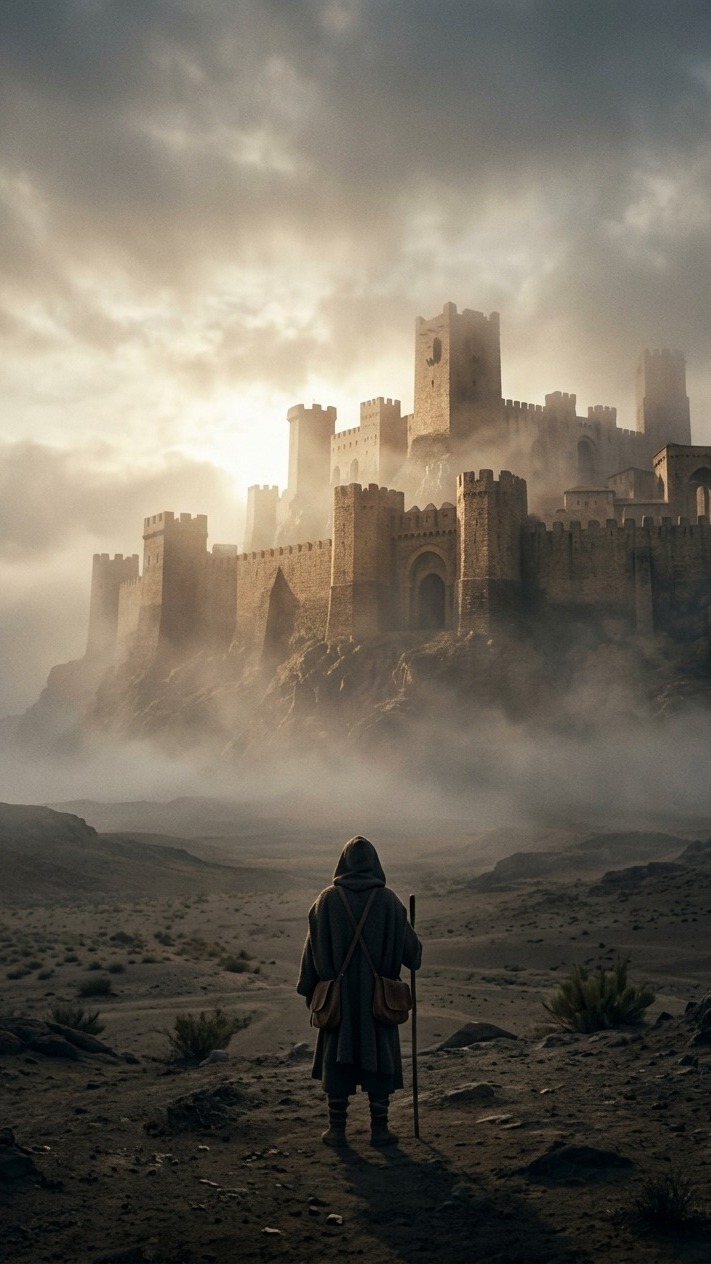 A city at the edge of first light